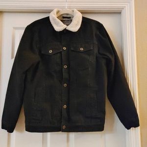 Brooklyn Cloth Co. Black Sherpa lined denim jacket